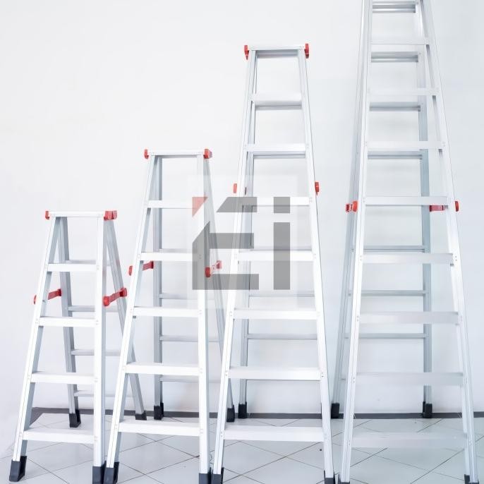 Tangga 3 Meter JUMBO Tinggi Besar Aluminium Besar Lipat Alumunium