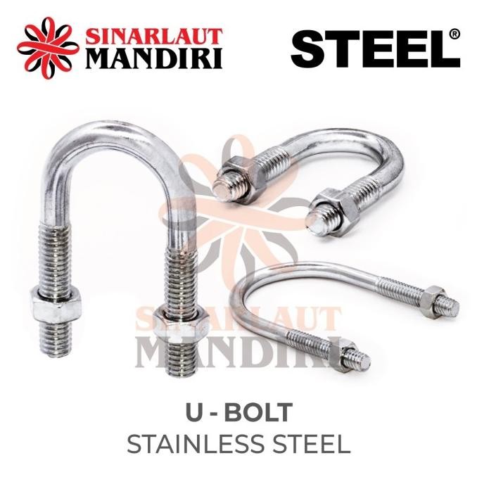 U BOLT / BAUT U STAINLESS STEEL 1/2 X 3