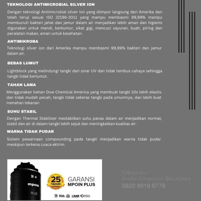 Spesial Tandon Tanam Mpoin 1600 Ug Toren Tangki Air Underground