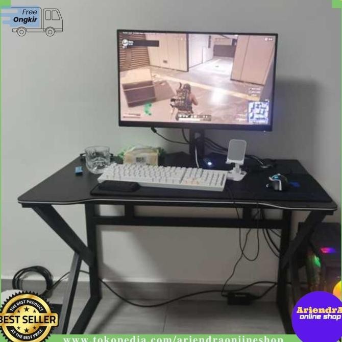 Meja Komputer Laptop Pc Rangka Meja Stabil Dengan Lubang Kabel Co