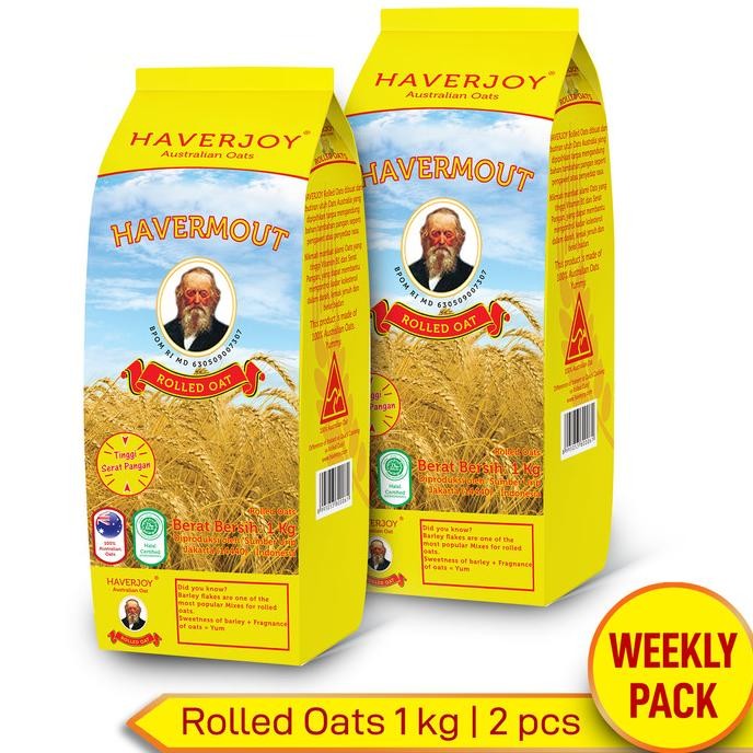

HAVERJOY WEEKLY PACK ROLLED OATS 1KG - 2 PCS