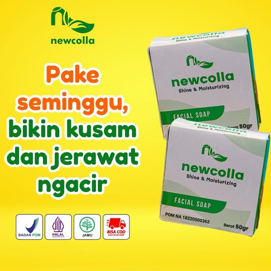 Newcolla Hine Mouturizing Facial Oap Abun Cuci Mua Collagen Pemutih Cerah Wajah Ampuh Bpom