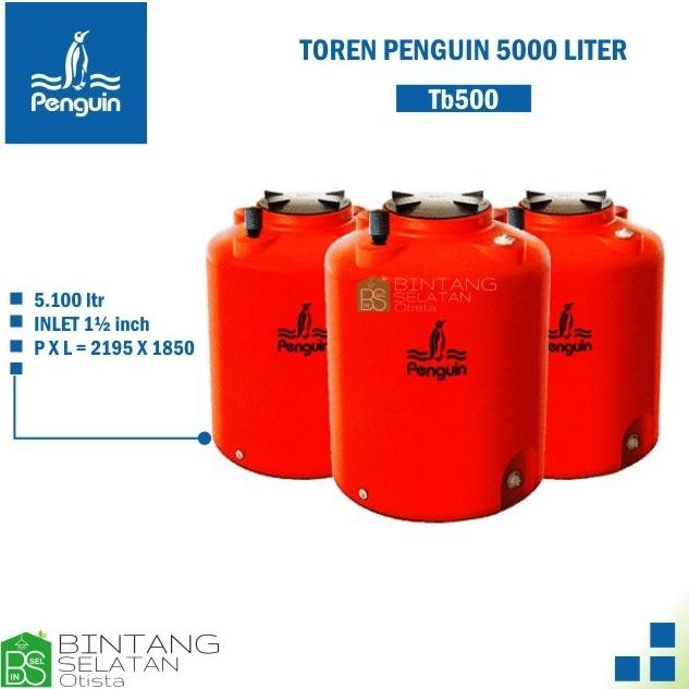 Terjangkau Toren Penguin/ Tandon/ Wadah Penampungan Air Penguin Tb500 5000 Liter