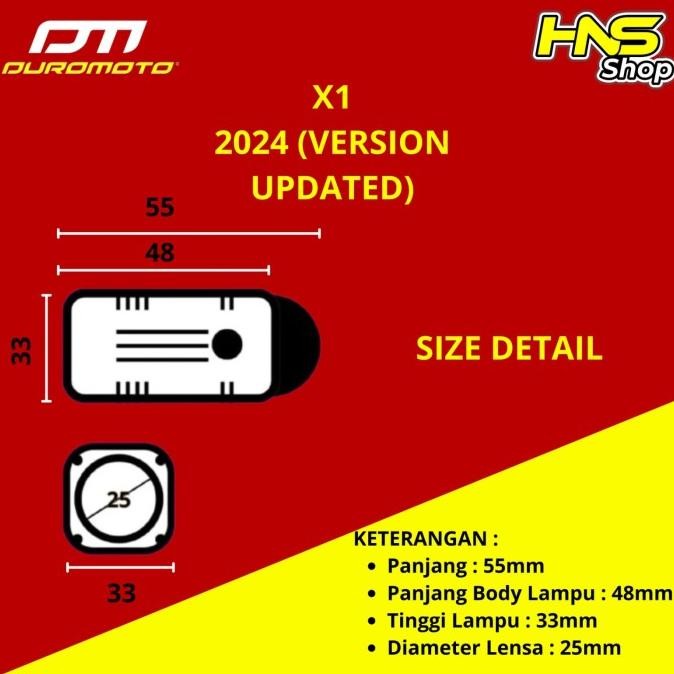 DUROMOTO X1 LAMPU LED 20 WATT FOGLAMP LAMPU TEMBAK MOTOR MOBIL PREMIUM H32T