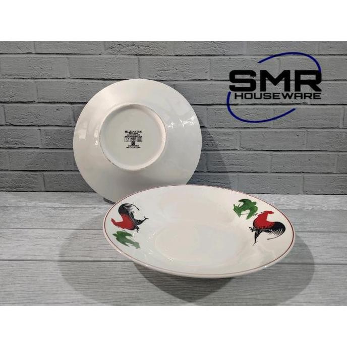 Promo 6 Set Piring Makan Keramik Ayam Jago