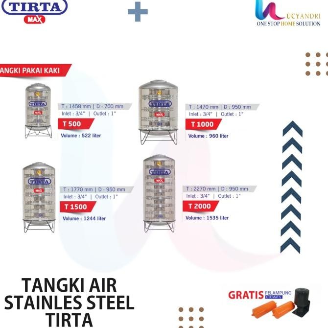 Terjangkau Tangki Air Stainless Steel Tirta T 500 Tk Tandon Toren Air