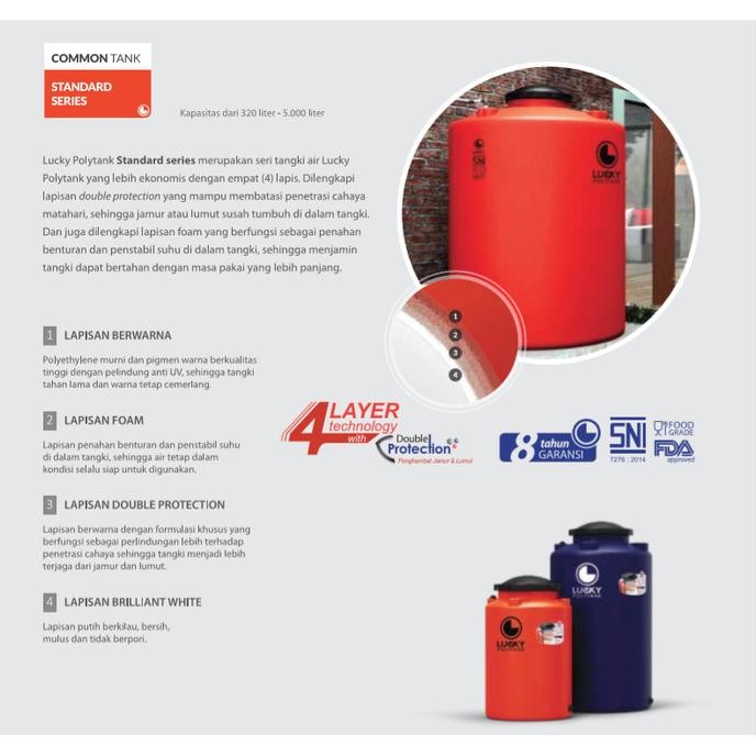 Miliki Tangki Air Lucky Polytank Ls 3000 Liter / Tandon Toren Water Tank