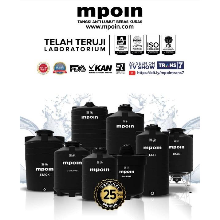 Diskon Toren Kuras Mpoin Plus 800 Liter Drain | Toren Air | Tandon Air