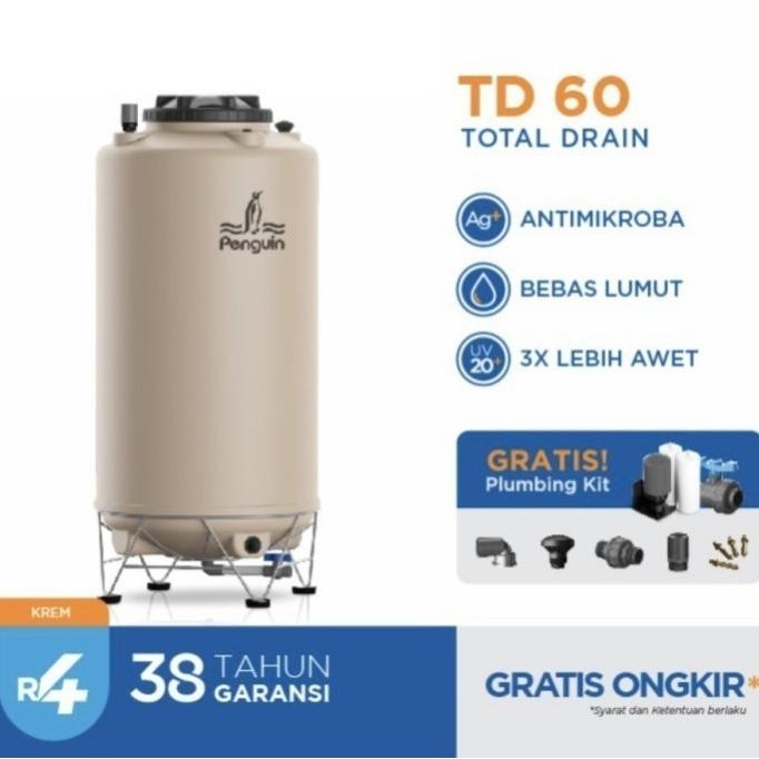 Spesial Penguin Tandon Air Td 60 600 Liter Tandon Kuras Toren Air Tangki Air X Mpoin Drain 600 X Luc