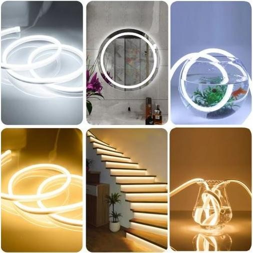 GV23 LAMPU LED SELANG NEON FLEXIBLE 50 METER dan 100 METER 220V IP65 WATERPROOF free adaptor soket V