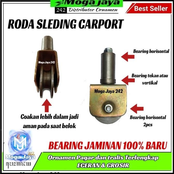 Roda Bubut Pintu Sleding Lipat Carport New Stok