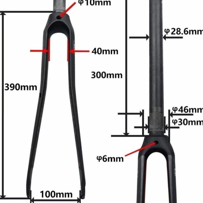 fork carbon rimbrake EC90 700c 700 rim u brake roadbike rb rigid mosso murah