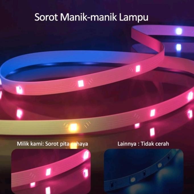 Lampu RGB Led Strip 5050 Sensor Musik Putih Remote Control 20 meter murah