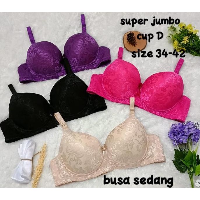 Best Seller, [ Obral Isi 1 Pcs Dan 3 Pcs ]Bra Super Jumbo Kawat Busa  Tebal Bagian Bawah Art D55