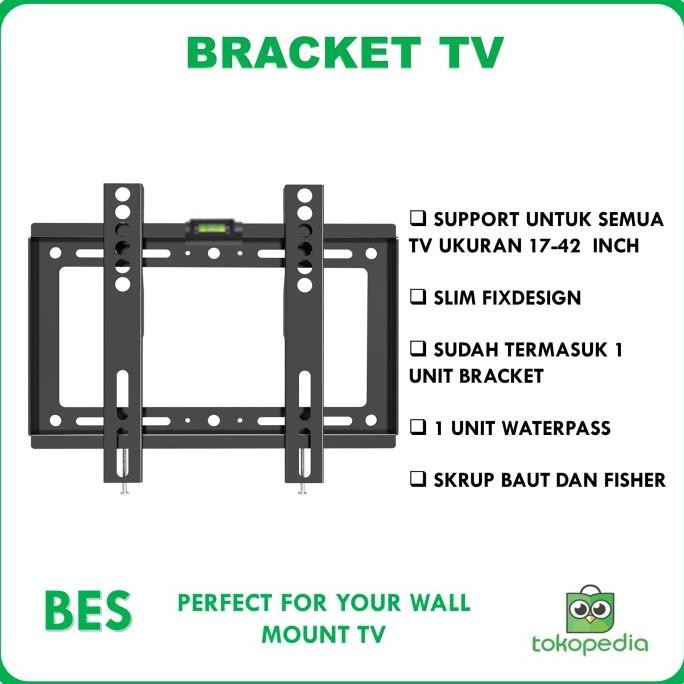 Produk Bracket TV LCD LED Flat Panel 14 17 24 30 32 40 42 Inch Quality