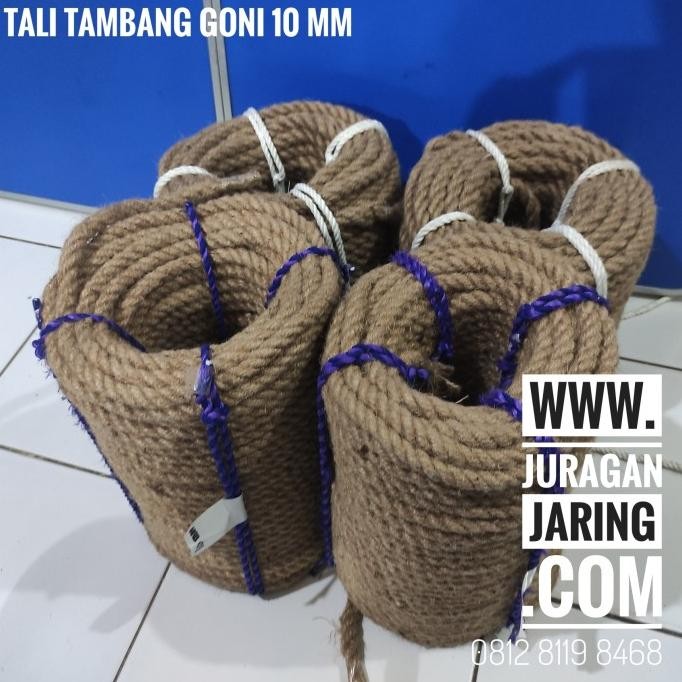

Tali Tambang Goni 10 Mm Manila Jute Sisal Dadung Per Roll New Stok