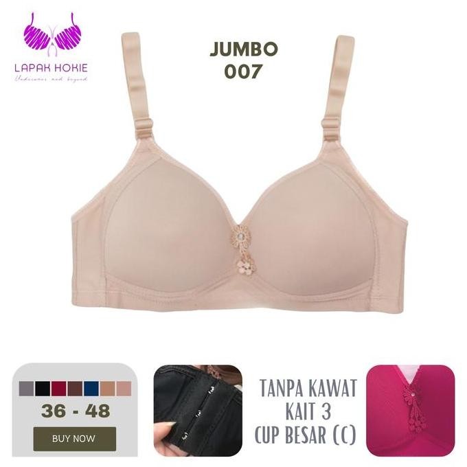 New Arrival, (Paket Hemat 5 Pcs) Bra Misslily / Roumei Jumbo Polos 007 Cup Besar 38-48 Jumbo Jupe Mu
