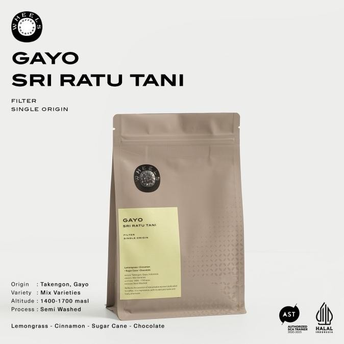 

Kopi Arabica Gayo Sri Ratu Tani Filter Roasted Beans Manual Brew 200Gr