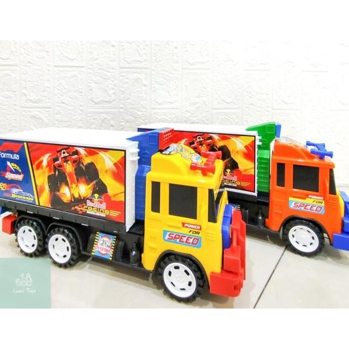 Mainan Anak Truk Kontainer Container Truck F1 Racing Friction BP6020