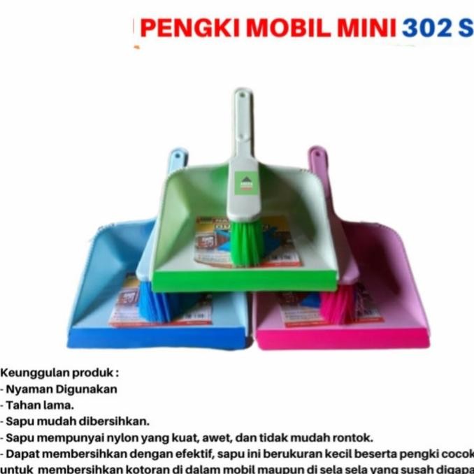 Pengki + Sapu Sikat Set Mini 302S Nagata, Dust Pan Mobil, Sikat Dapur murah