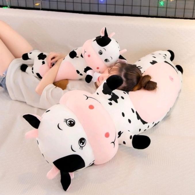 Boneka Guling Sapi 80cm Bahan Plush  Guling Boneka Sapi 80cm