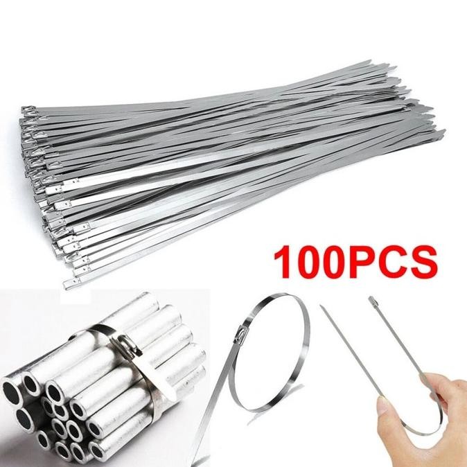 

100Pcs Kabel Ties Bahan Besi Stainless Steel Panjang 20Cm New Stok