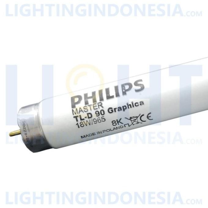 Philips Master TL-D 90 Graphica 18W/965 Made in Poland Lampu Cek Warna murah