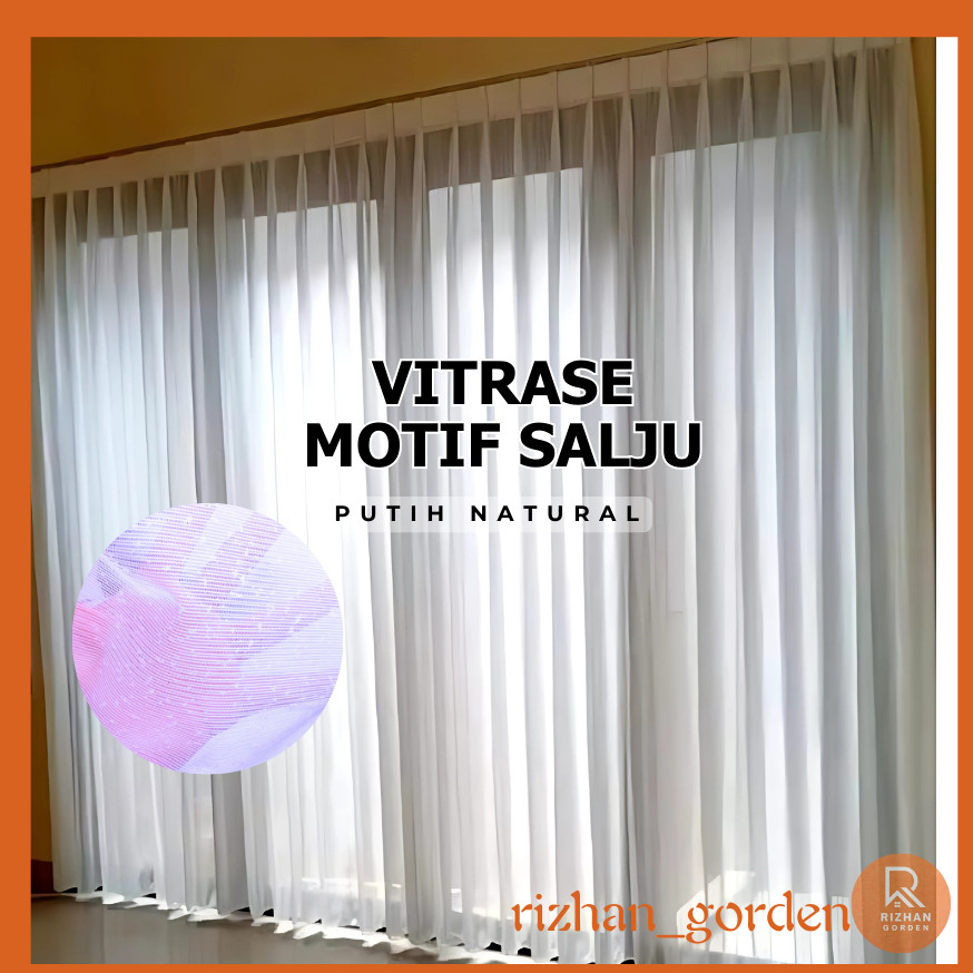 Vitrase Gorden Polos Transparan Motif salju - Vitrase Gorden Polos Tebal - Vitrase Polos -