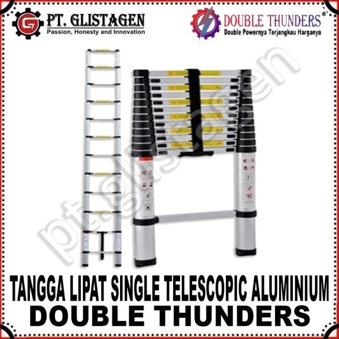Tangga Lipat Aluminium Teleskopik 3.8M / Tangga Teleskopik Single 3.8M New Stok