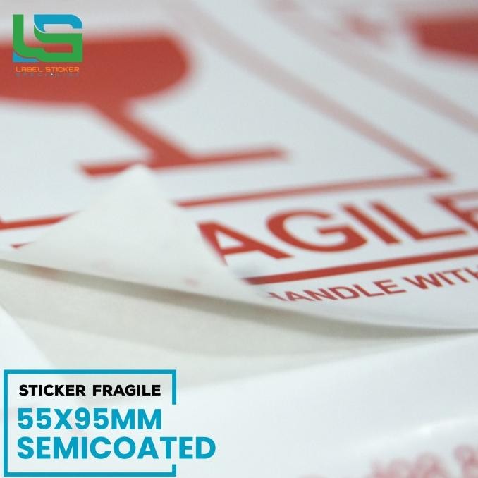 

STICKER FRAGILE , LABEL FRAGILE , STIKER FRAGILE 55X95MM - 300 PCS murah