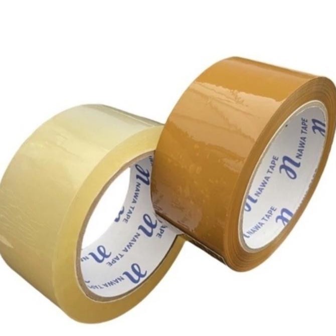 

Gosend / Dus 72 pcs Lakban Bening / Coklat Nawa Tape 45 mm x 90 yard murah