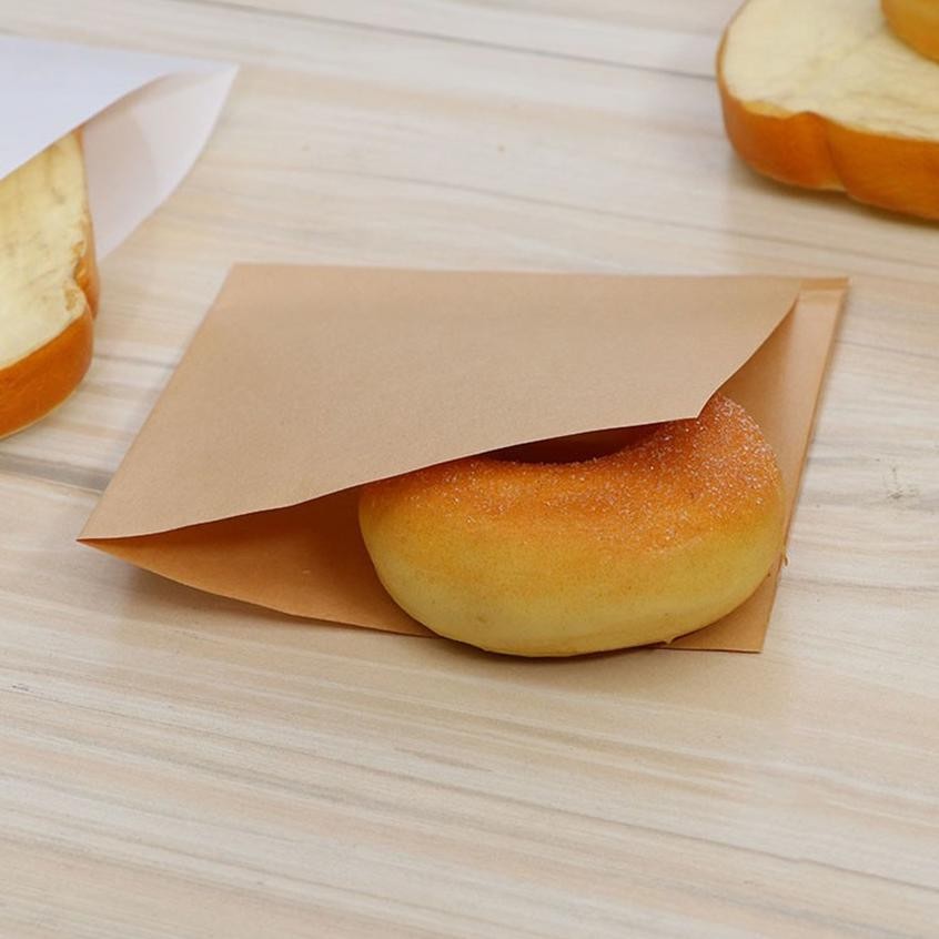 

Premium 100Pcs Kertas Donut Laminasi / Food Grade Kertas Roti Kue / Burger Gorengan Paper Bag / Kantong Donut High Quality