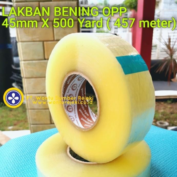 

Lakban OPP bening 45mm x 500 yard ( 457 meter ) murah