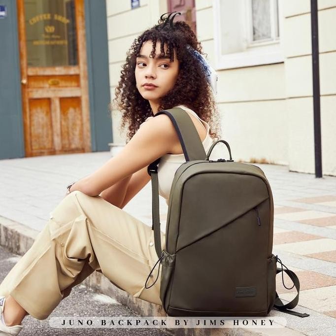 Grosir Jims Honey - Juno Backpack - Ransel Unisex Backpack Kulit Sekolah Pria Wanita Kuliah Kerja