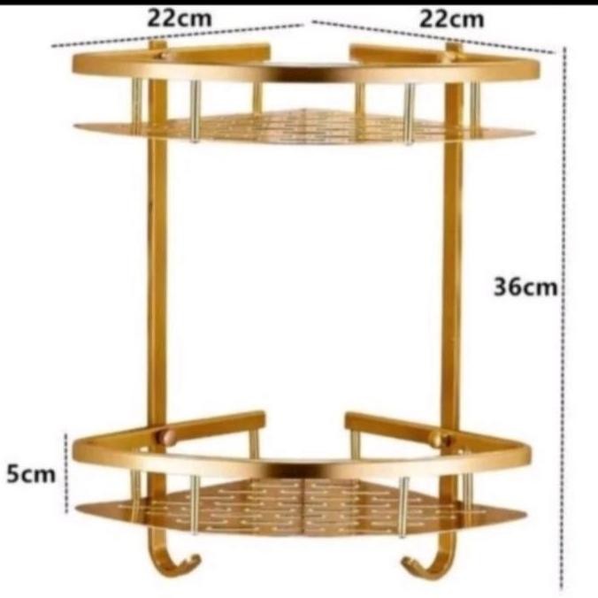 Sale Rak Kamar Mandi 2 Susun Sudut Gold / Rak Serba Guna 2 Susun Sudut Tiang