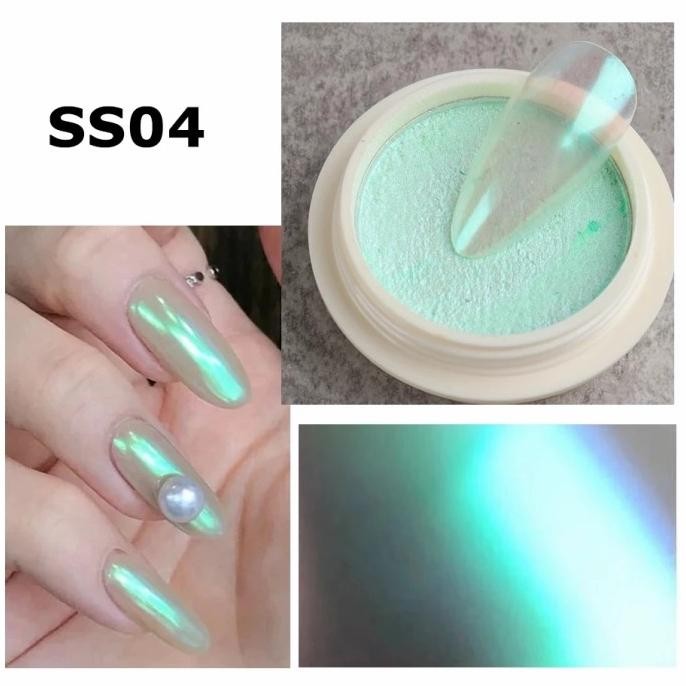 Sale Powder Aurora Nail Art Pigmen Bunglon Bubuk Gosok