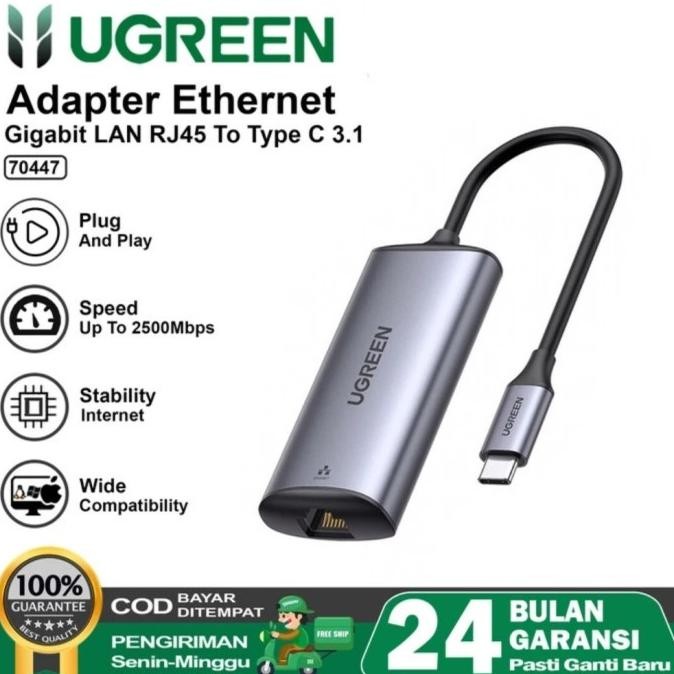 Usb C Lan Ugreen 50737 50307 10917 Type C To Lan Card Konektor Rj45 Co