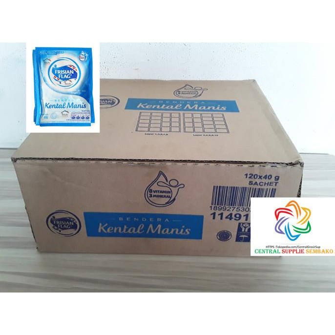 

|| FARISMAL / Frisian Flag Kental Manis Bendera sachet putih[40gr/120sachet/1karton] ||~~~