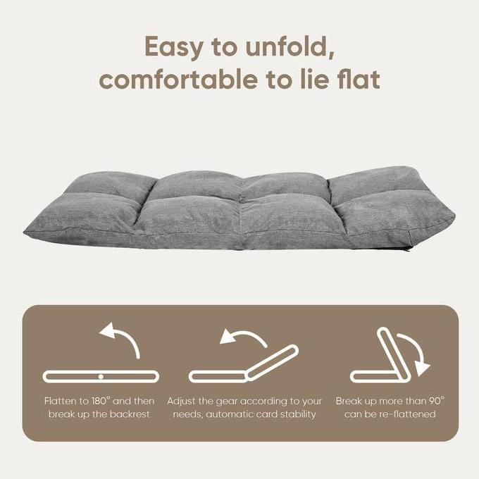Murah Vusign Deli Folding Sofa E494X - Lazy Sofa Kursi Lesehan Lantai 5 Posisi Sandar, Furniture Min