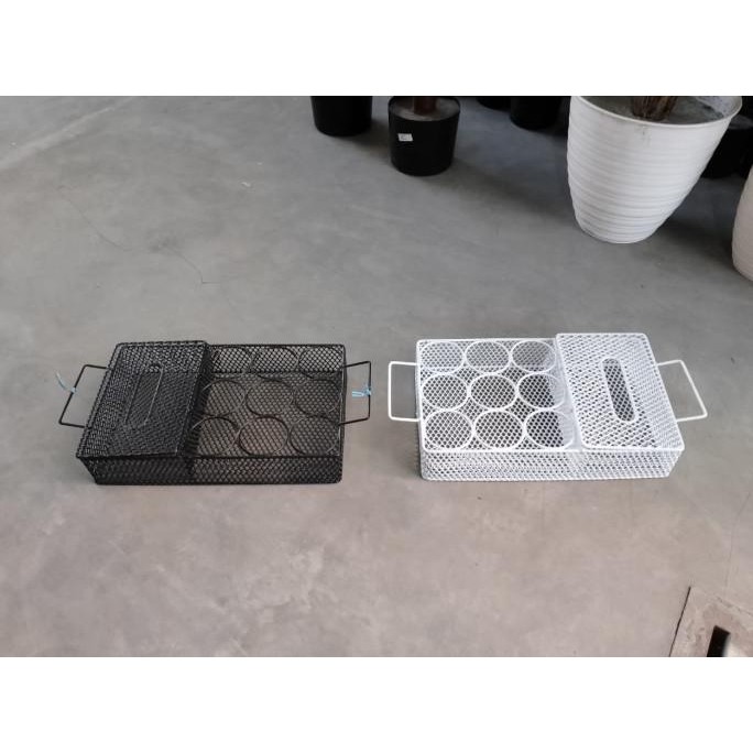 rak minuman / keranjang minum aqua bahan besi