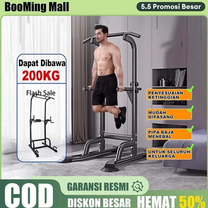 BEBAS ONGKIR - Power Tower Pull Up Bar /Station Dip Bar Pull Up/Alat Olahraga/Adjustable Height Pull