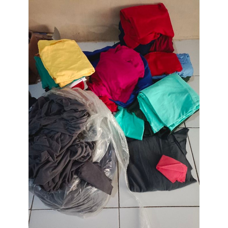 kain kaos cotton murah sisa produksi potongan 1-lepas roll
