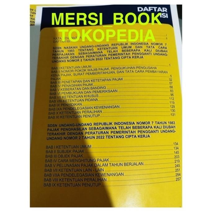 || PICKS / B Buku SDSN Undang-Undang Perpajakan Edisi 2023-Softcover, Hitam putih ||~~~