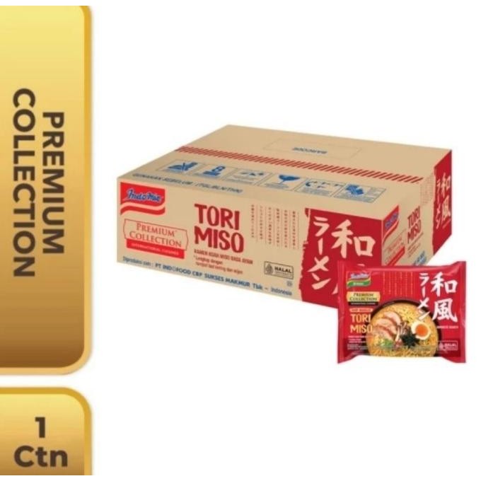 1 Dus -Indomie Mie Instant Premium Japanese Tori Miso Ramen isi 20 Bks LN