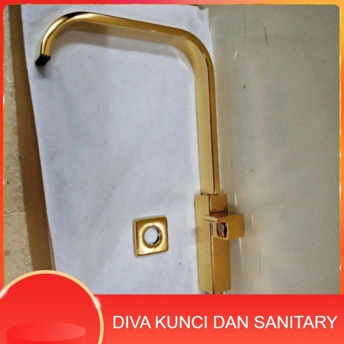 Kran Cuci Piring Gold Kuningan Kotak Minimalis/Kran Meja/Wastafel Gold Air Wastafel Air Wastafel New