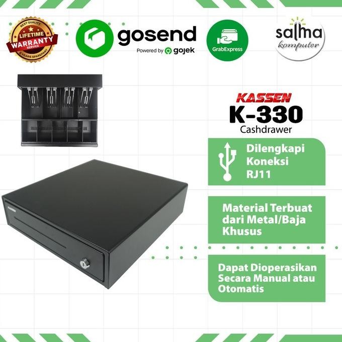 

Murah Cash Drawer Laci Kasir Kassen K330 K-330 Black 5 Coins 4 Bills Rj11