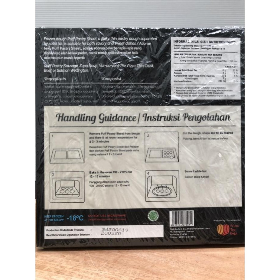 

Puff Pastry Bonchef 750GRAM / 4LEMBAR murah