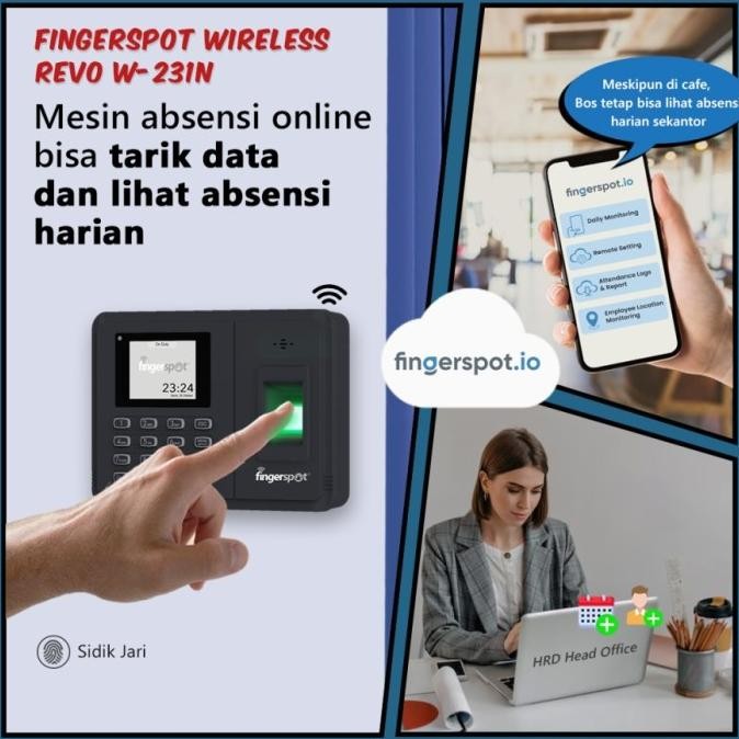 

Sale Mesin Absensi Sidik Jari Fingerprint Wifi Fingerspot Revo W-231N