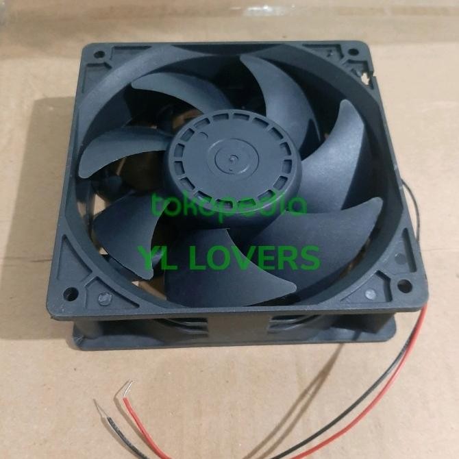 Fan 12X12 24V Dc/Kipas 24V Dc 12Cm Tebal 3.8Cm/ Exhaust 24V Dc 12Cm New Stok