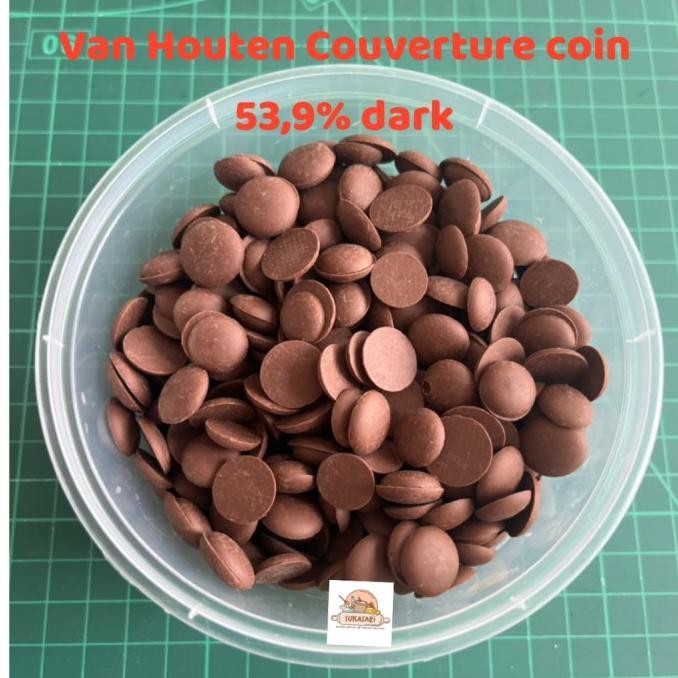 

Van Houten Dark Chocolate Couverture 53.9% 250gr cokelat Coin murah